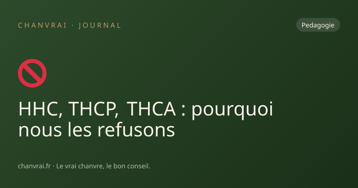 HHC, THCP, THCA : pourquoi nous les refusons