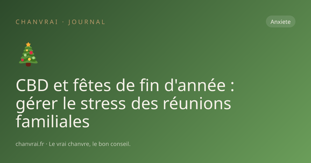 CBD et fêtes de fin d'année : gérer le stress des réunions familiales