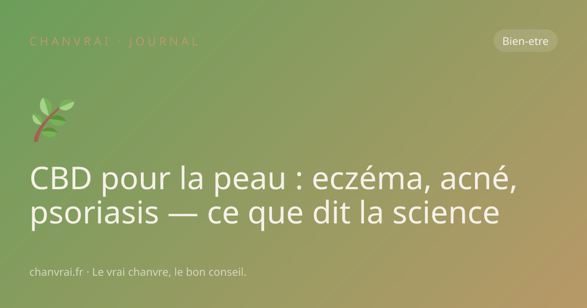 CBD pour la peau : eczéma, acné, psoriasis — ce que dit la science