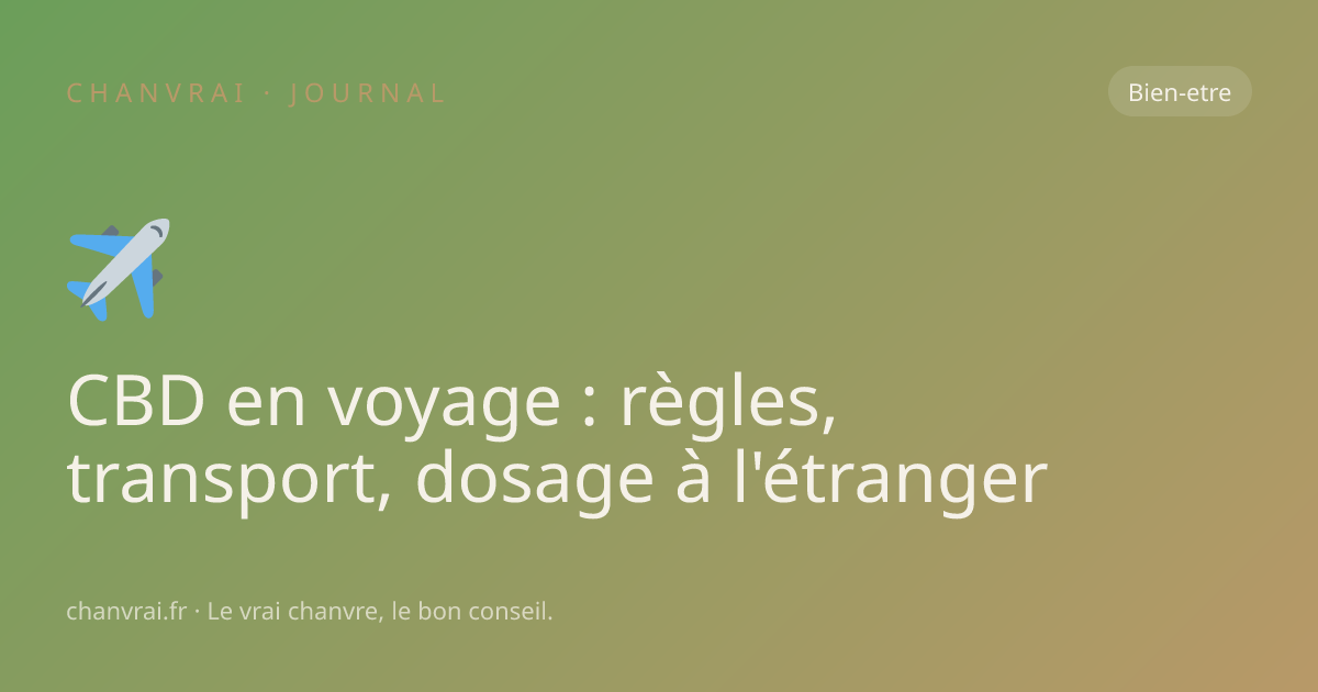 CBD en voyage : règles, transport, dosage à l'étranger