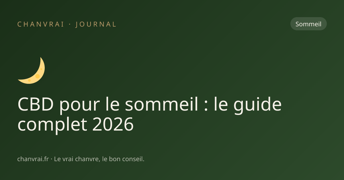 CBD pour le sommeil : le guide complet 2026