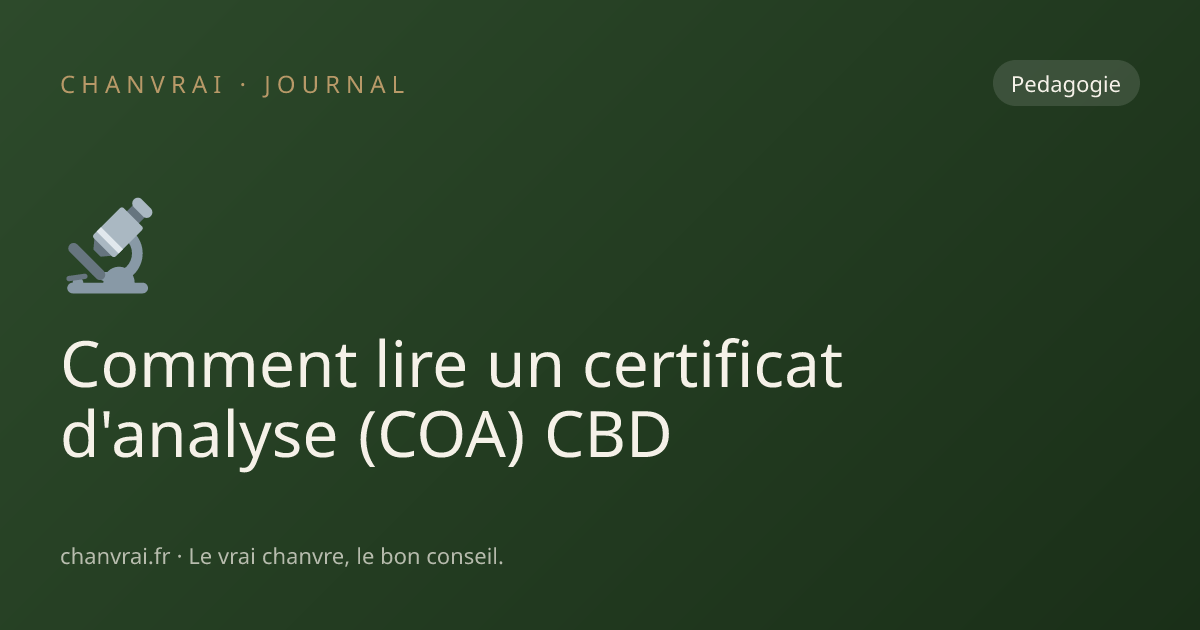 Comment lire un certificat d'analyse (COA) CBD